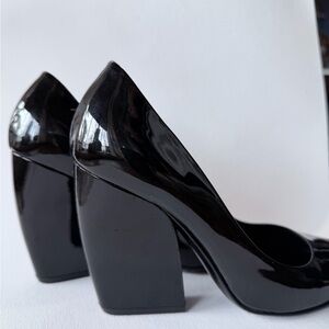 Pierre Hardy Glossy Black Block Heels